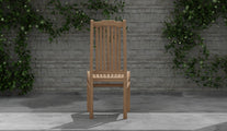 Kensington Teak Garden Dining Chair Rear View