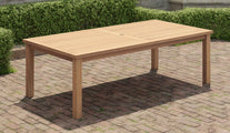 120x240cm Teak Fixed Rectangular Table Front Angled View