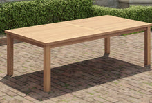 120 x 240cm Teak Fixed Rectangular Garden Dining Table Front Angled View