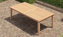 120 x 240cm Teak Fixed Rectangular Garden Dining Table Overhead Perspective