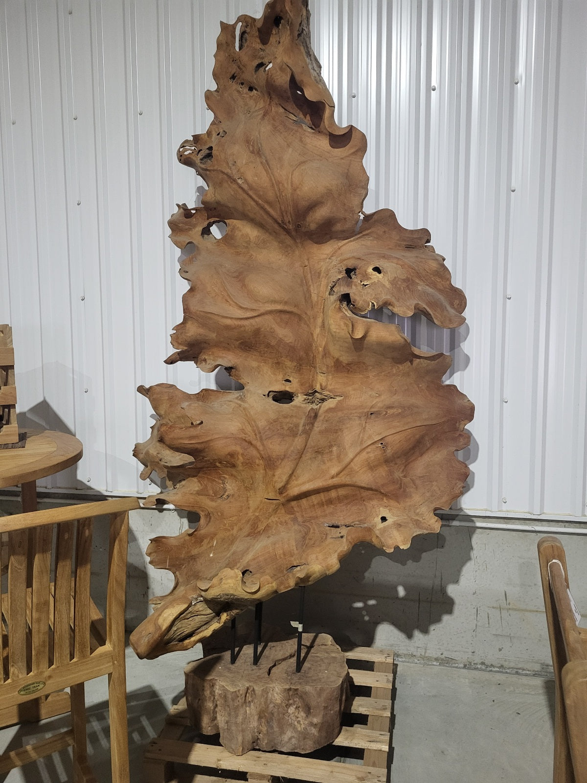 Teak Leaf Sculptures - NEW