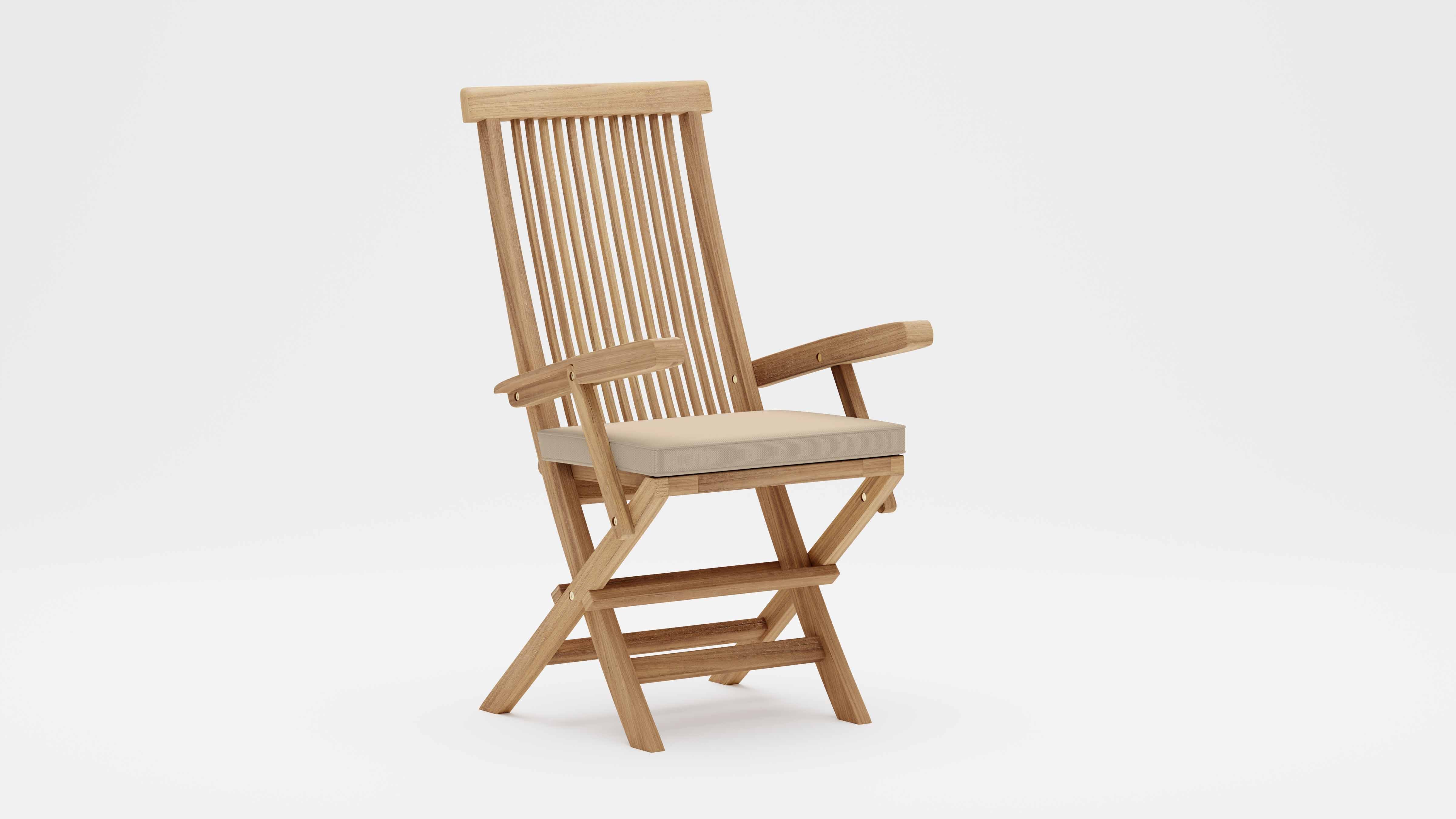 Lincoln Folding Carver Chair with Ecru Cushion