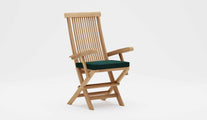 Lincoln Teak Garden Chair Carver with Green Cushion