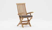 Lincoln Teak Garden Chair Carver with Light Grey Cushion