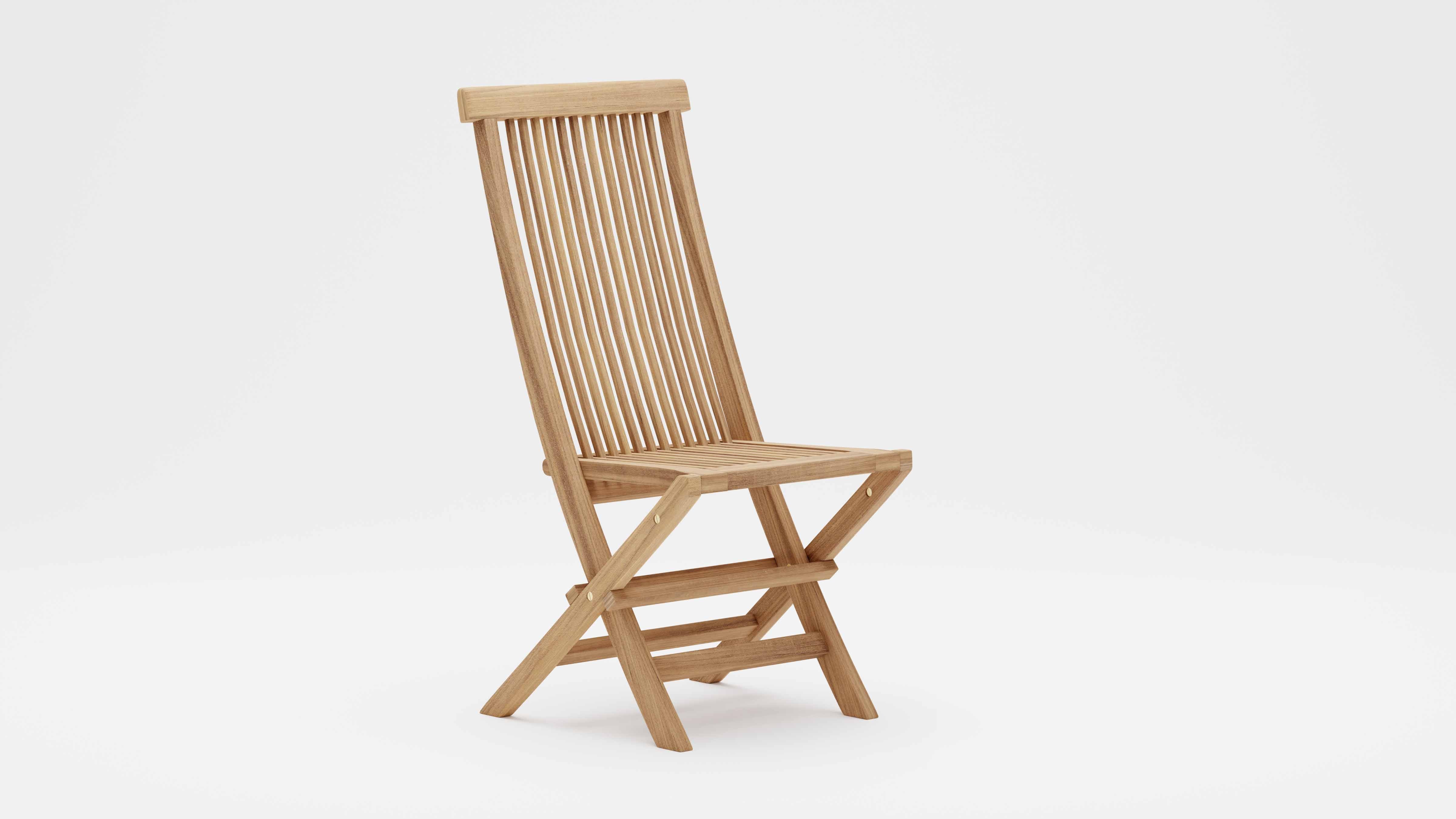 Lincoln Folding Teak Garden Dining Chair Studio Image