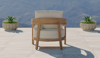 Windsor Teak Lounge Armchair with Ecru Cushions Rear View