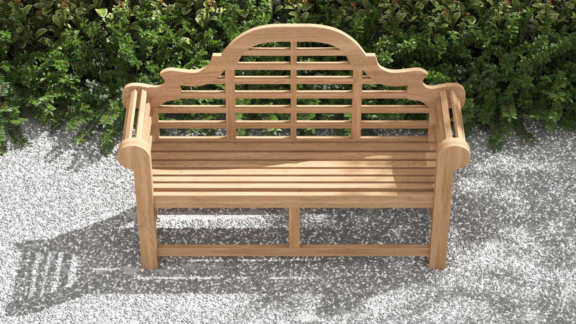 Lutyens Teak Garden Bench 130cm 2 Seater Overhead Perspective