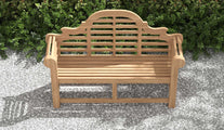 Lutyens Teak Garden Bench 130cm 2 Seater Overhead Perspective