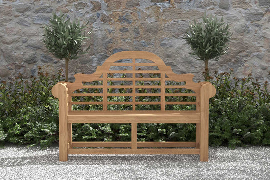 Lutyens Teak Garden Bench 130cm 2 Seater Front View