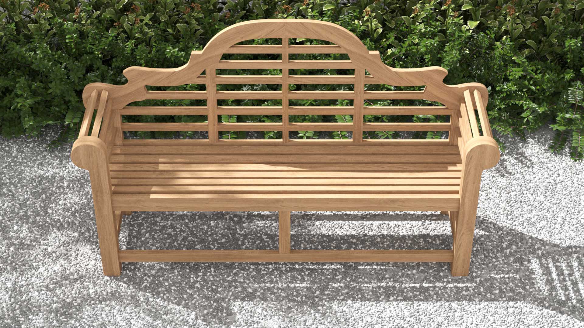 Lutyens Teak Garden Bench 150cm 3 Seater Overhead Perspective