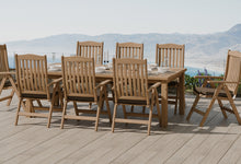 Teak Fixed Rectangular Garden Dining Table & Lymington Recliner Chairs