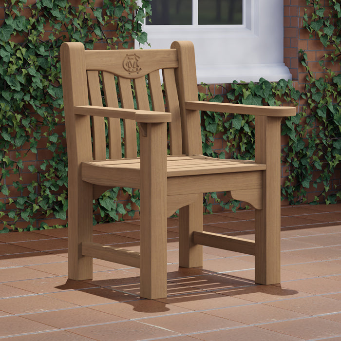 Teak MCC Members Chair Front Angled View