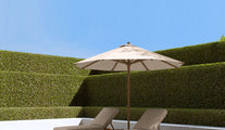 Round Parasol Ecru with Pool Lounger and Ecru Cushion