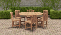 Teak Pedestal Garden Table with 6 Winchester Dining Chairs 