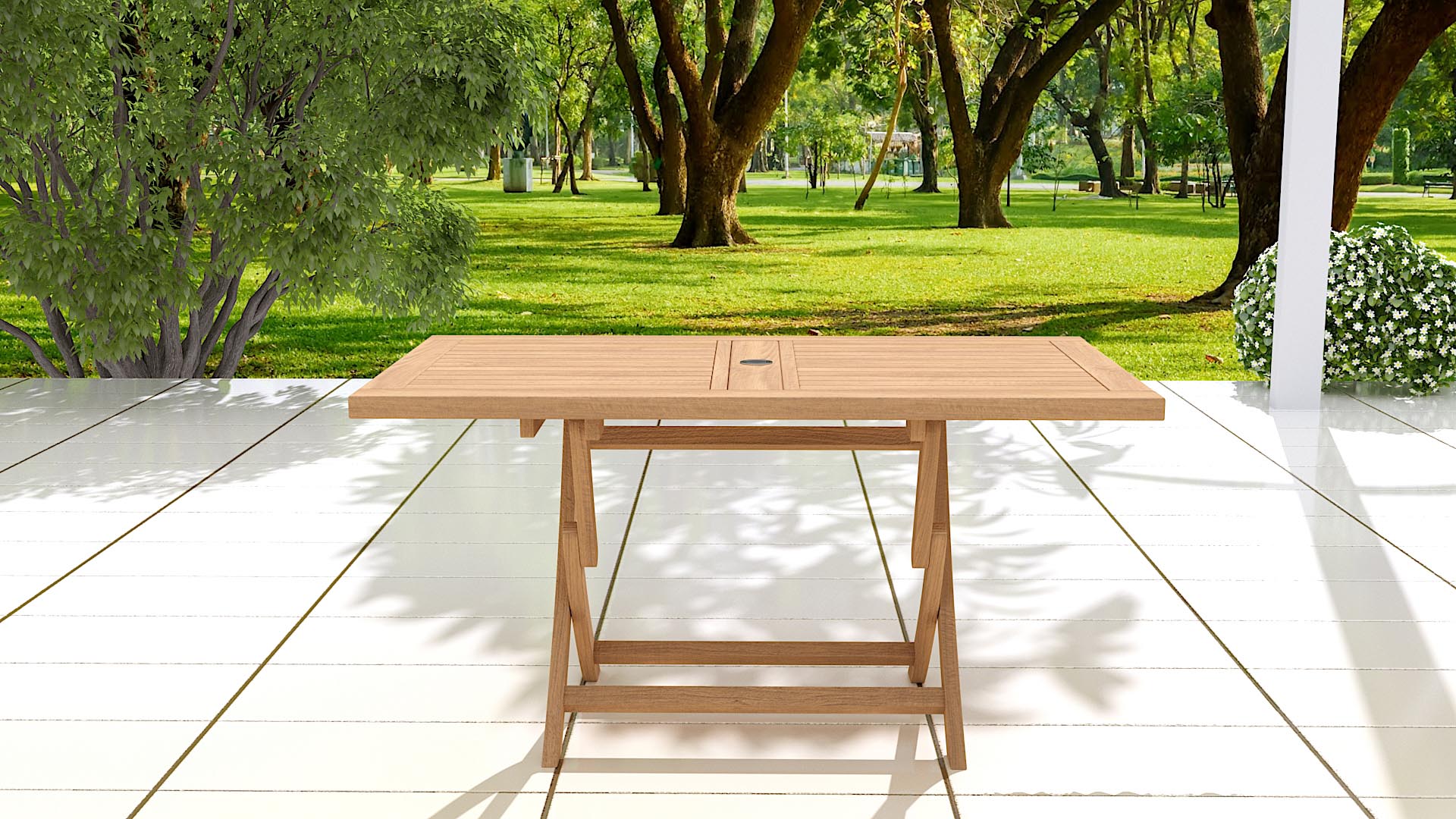 Rectangular Folding Teak Garden Table  