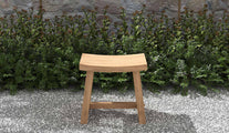 Teak Rectangular Garden Stool Front View