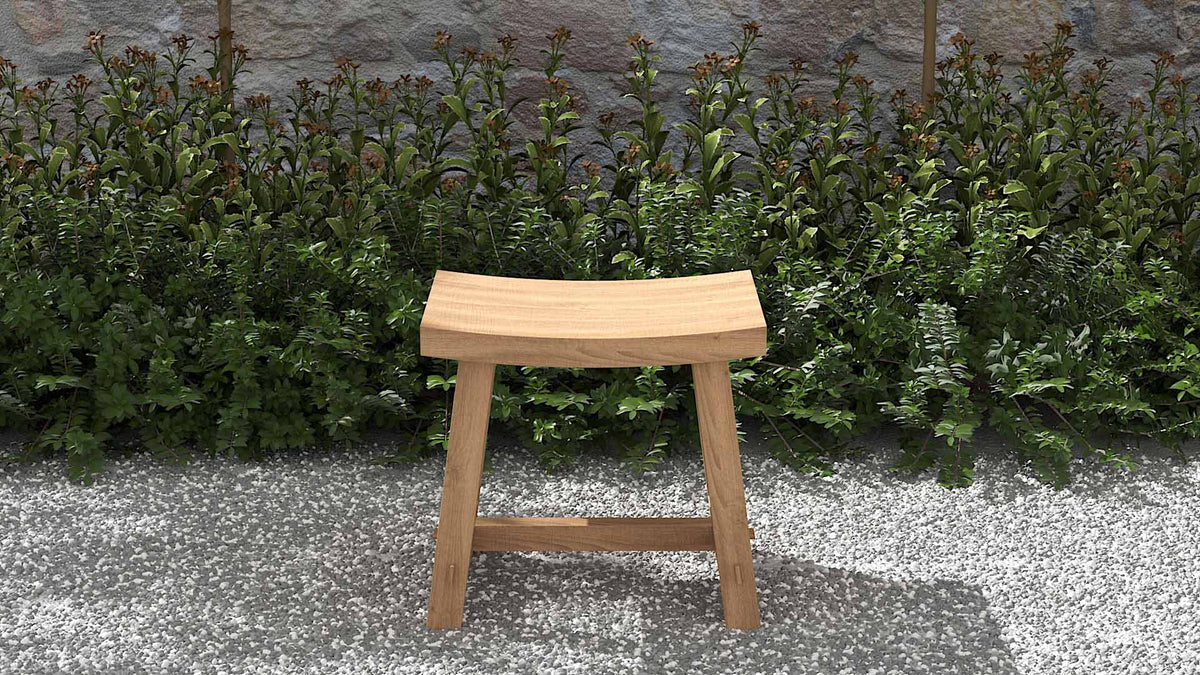 Rectangular Teak Garden Stool | Outdoor Accent Seat | Chic Teak