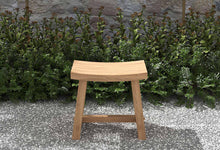 Teak Rectangular Garden Stool Front View