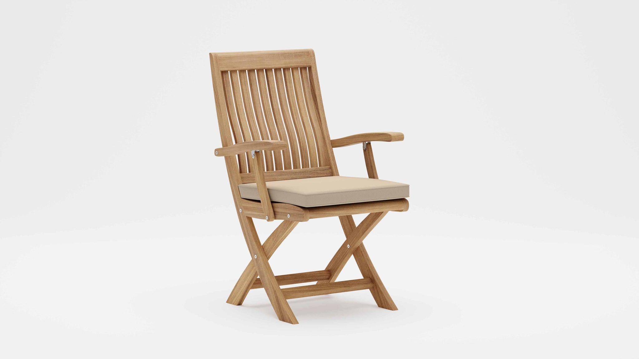 Ripon Folding Teak Garden Chair with Ecru Cushion