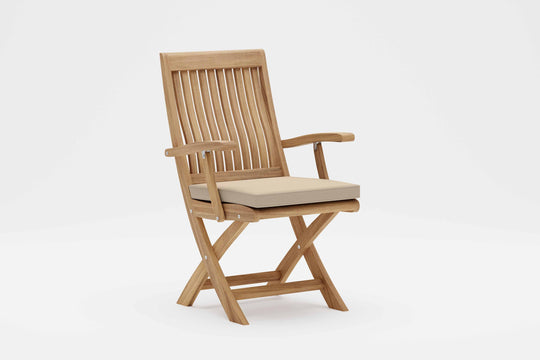 Ripon Folding Teak Garden Chair with Ecru Cushion