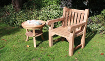 Salisbury Teak Garden Lounge Chair with Round Side Table