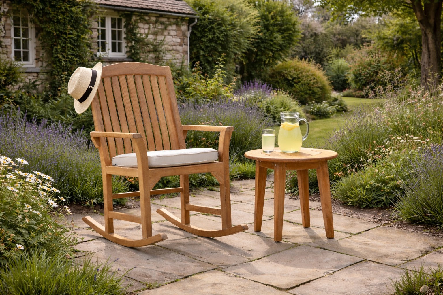 Balmoral Rocking Chair in a Country Garden