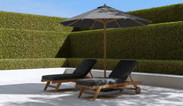Round Parasol Stone Grey with Pool Lounger and Graphite Cushion
