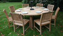 Teak Fixed Round Garden Table with Guildford Chairs