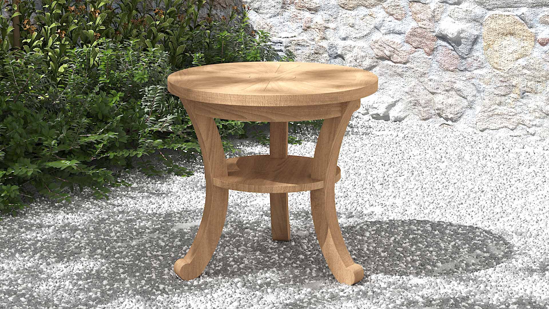 Teak Round Side Table