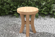 Round Teak Stool With Curved Legs