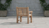 Salisbury Teak Garden Lounge Chair Rear Angled View (cushion shown is an optional extra)
