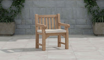 Salisbury Teak Garden Lounge Chair Front Angled View (cushion shown is an optional extra)
