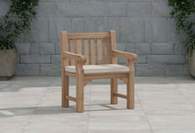 Salisbury Teak Garden Lounge Chair Front Angled View (cushion shown is an optional extra)