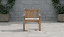 Salisbury Teak Garden Lounge Chair Front View (cushion shown is an optional extra)