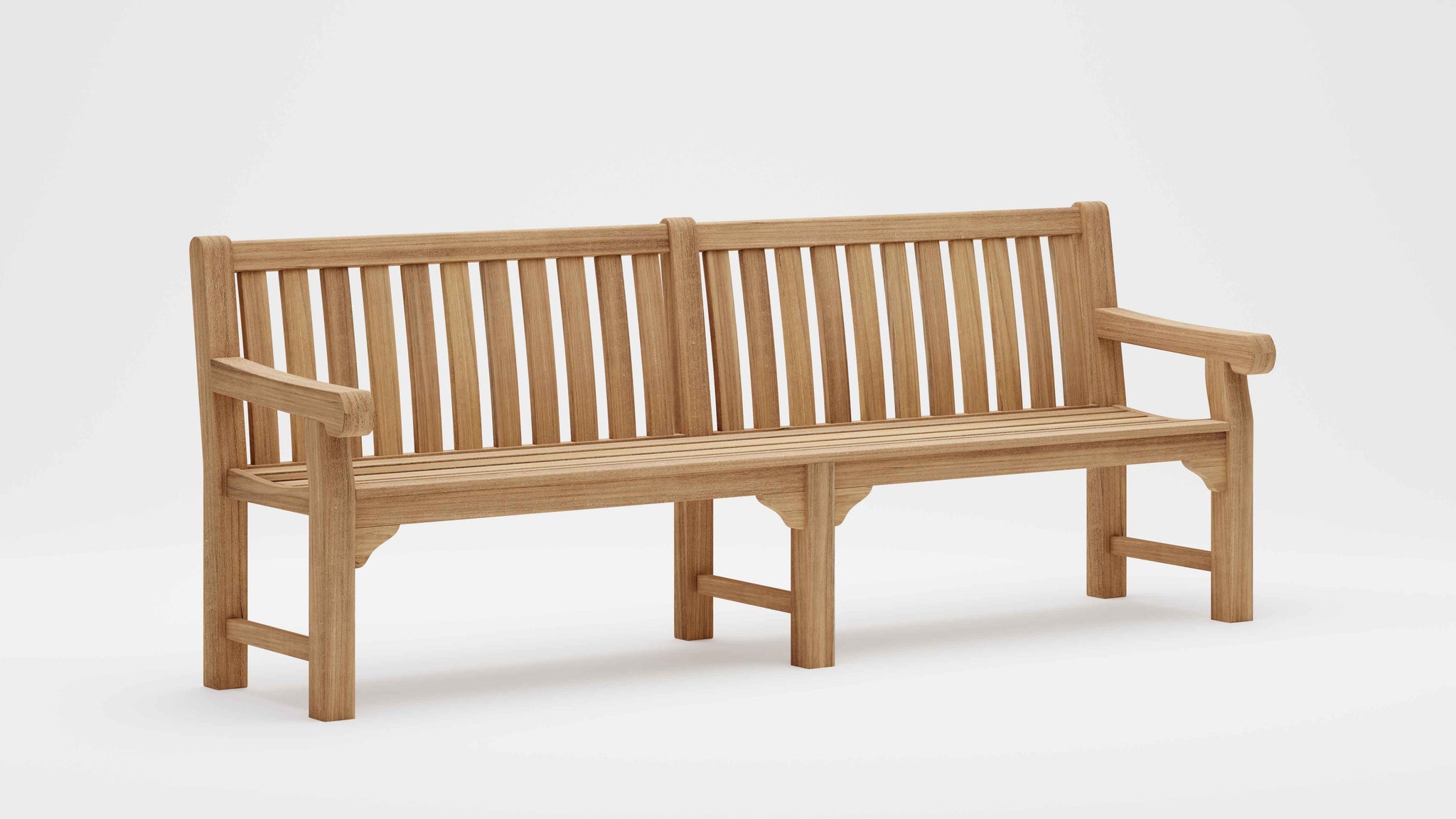 240cm Salisbury Teak Large Garden Bench Front Studio