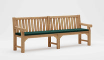 240cm Salisbury Teak Large Garden Bench with Green Cushion