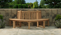125cm Semi Circle / Half Teak Tree Bench