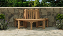 65cm Semi Circle / Half Teak Tree Bench