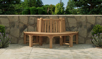 85cm Semi Circle / Half Teak Tree Bench