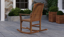 Balmoral Teak Rocking Chair Rear Angled View