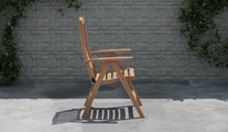 Lymington Teak Reclining Garden Chair Side View