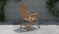 Lymington Teak Reclining Garden Chair Rear Side View