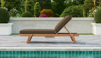 Teak Stacking Lounger with Optional Cushion & Pull Out Tray