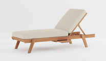 Teak Stacking Lounger with Ecru Cushion & Optional Pull Out Tray 