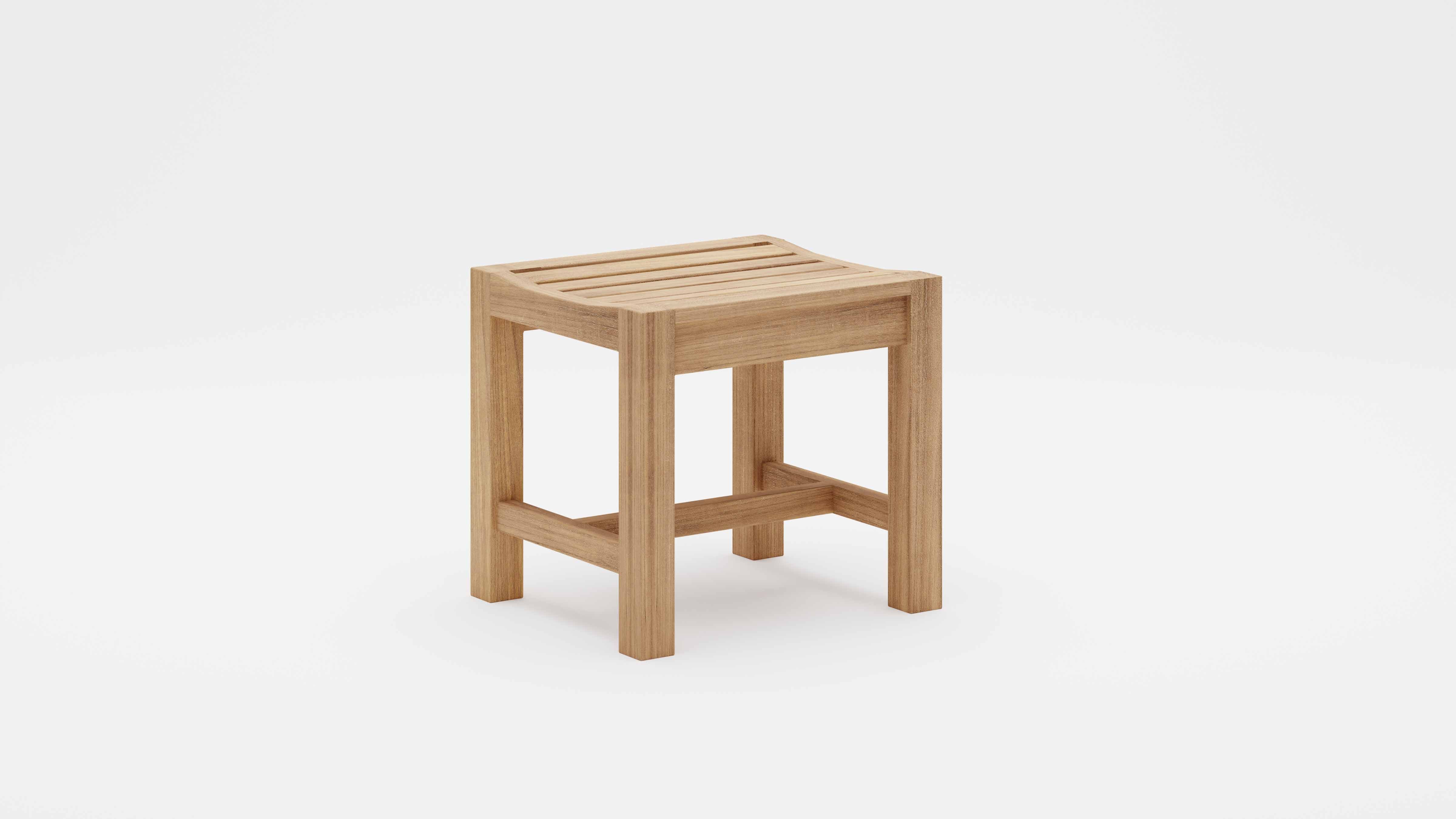 Teak 50cm Backless Bench Stool Studio