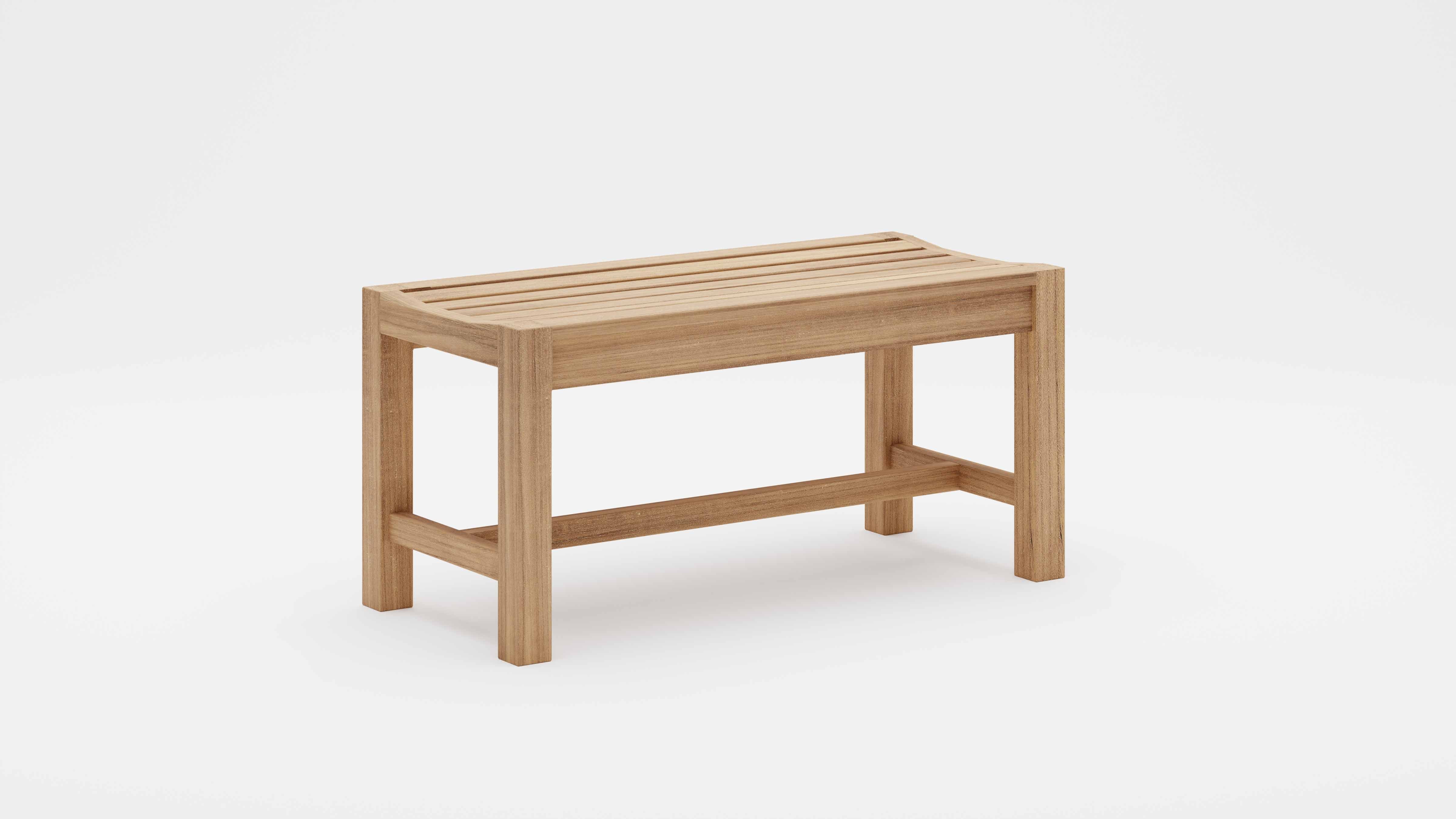 Teak Backless Bench Studio