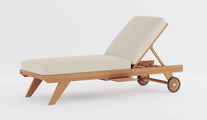 Teak Sun Lounger with Ecru Cushion