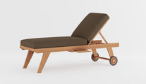 High Level Sunlounger With Taupe Cushion