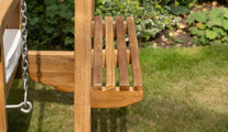 Teak Swing Seat showing side table in detail