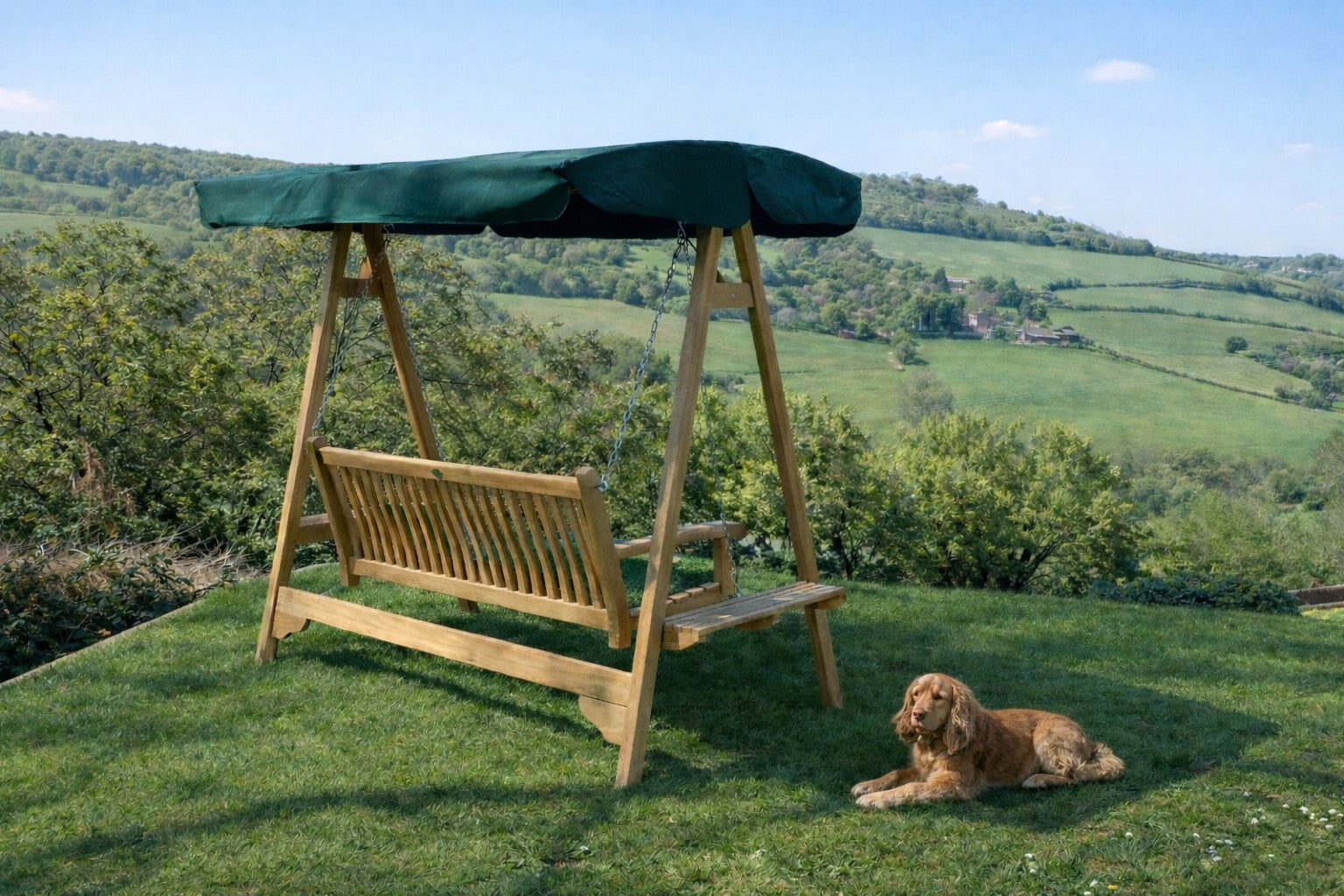Swing Seat Overlooking The Countryside